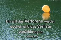 Ich will das Verlorene wieder suchen und das Verirrte zur�ckbringen. (Hesekiel 34,16)