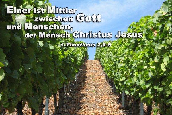 Einer ist Mittler zwischen Gott und Menschen, der Mensch Christus Jesus. 1.Timotheus 2,5-6 - Bildquelle: pixelio.de