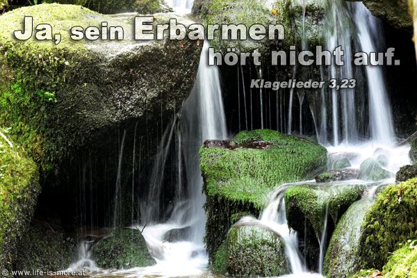 Ja, sein Erbarmen hört nicht auf. Klagelieder 3,23 - Bildquelle: pixelio.de
