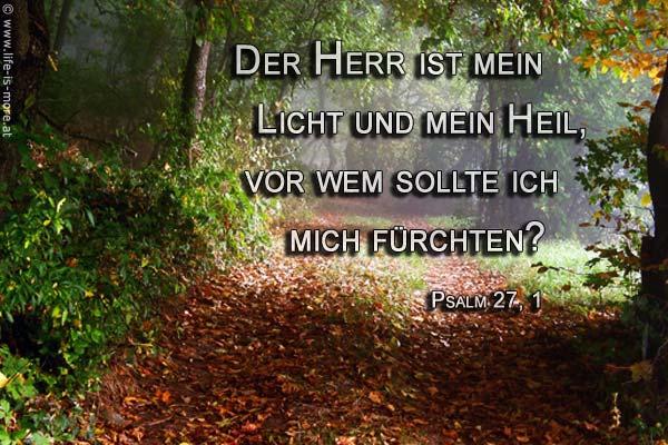 Der HERR ist mein Licht und mein Heil, vor wem sollte ich mich fürchten? Psalm 27,1 - Bildquelle: pixelio.de