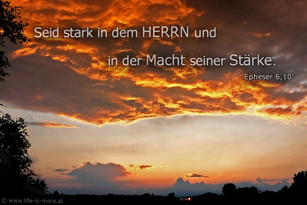 Seid stark in dem HERRN und in der Macht seiner Stärke. Epheser 6,10 - Bildquelle: pixelio.de