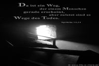 Da ist ein Weg, der einem Menschen gerade erscheint, aber zuletzt sind es Wege des Todes.  (Sprüche 14,12)