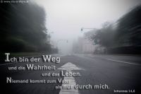 Ich bin der Weg und die Wahrheit und das Leben. Niemand kommt zum Vater als nur durch mich. (Johannes 14,6)