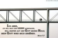 Ich aber, ich will nach dem HERRN ausschauen, will warten auf den Gott meines Heils; mein Gott wird mich erhören. (Micha 7,7)