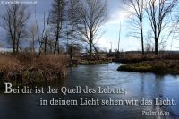 Bei dir ist der Quell des Lebens; in deinem Licht sehen wir das Licht. (Psalm 36,10)