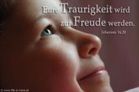 Eure Traurigkeit wird zur Freude werden. (Johannes 16,20)