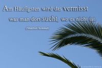 Am häufigsten wird das vermisst, was man dort sucht, wo es nicht ist. (Manfred Rommel)