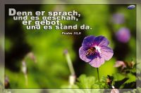 Denn er sprach, und es geschah, er gebot, und es stand da. (Psalm 33,9)