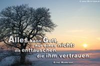 Alles kann Gott, nur eines nicht: die enttäuschen, die ihm vertrauen. (Ernst Moderson)
