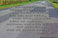 So spricht der HERR, dein Erlöser: Ich bin der HERR, dein Gott, der dich lehrt zu deinem Nutzen, der dich leitet auf dem Weg, den du gehen sollst. (Jesaja 48,17)