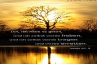 Ich, ich habe es getan, und ich selbst werde heben, und ich selbst werde tragen und werde erretten. (Jesaja 46,4)
