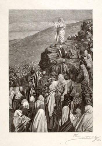 Darstellung der Bergpredigt - Gemälde, Zeichnung, Bergpredigt, Jesus, kostenlos, download Darstellung der Bergpredigt