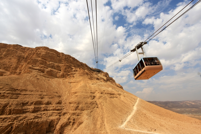 Seilbahn auf Masada - Masada, Mezadá, Festung, Archeologie, Berg, Seilbahn, Gondel, kostenlos, download Seilbahn auf Masada