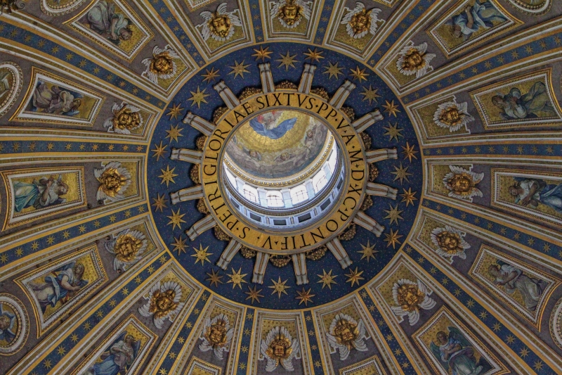 Innenaufnahme Kuppel des Petersdoms - Vatikanstadt, Petersdom, Dom, Rom, Petersbasilika, Vatikan, Sankt Peter, Kirche, Basilika, Kuppel, Innenaufnahme, kostenlos, download Innenaufnahme Kuppel des Petersdoms